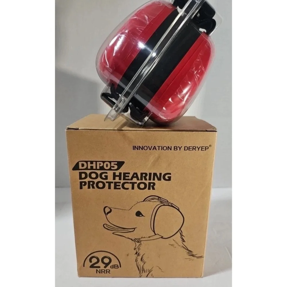 Deryep Dog Hearing Protection 29db Ear Muffs Red Large DHP05